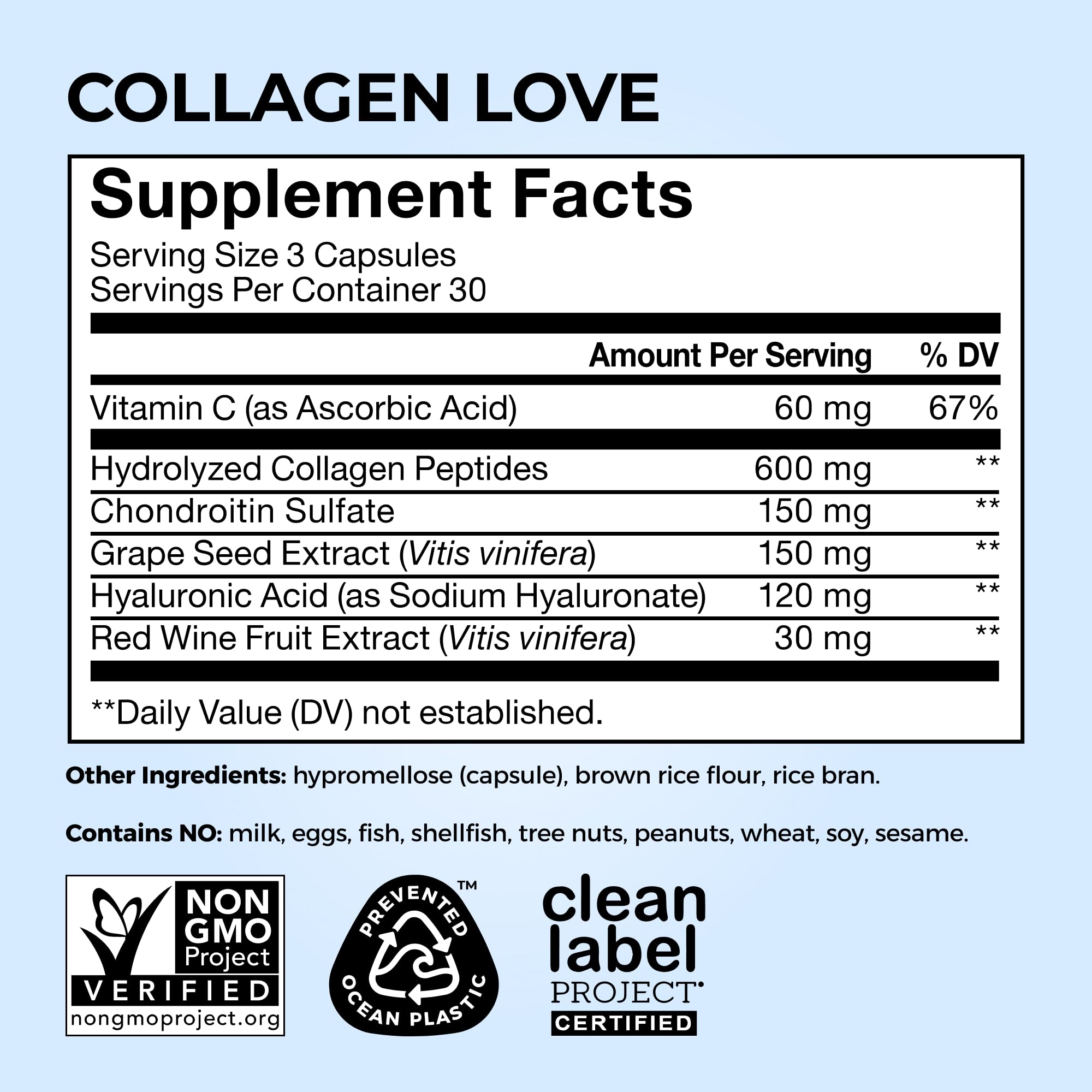 HUM Collagen Love Skin daily routine shot with water.