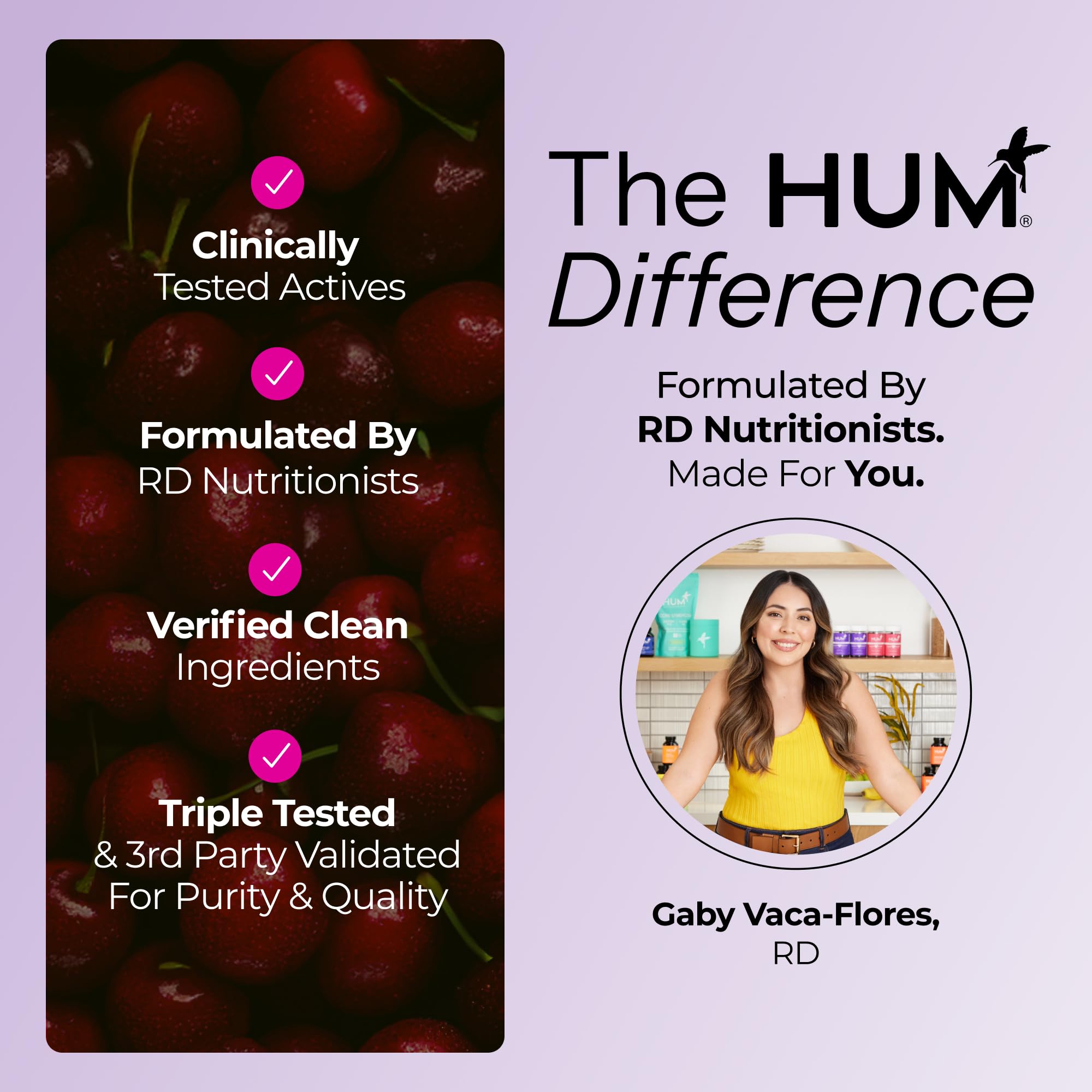 Packaging close-up shows clean label and GMP commitment.