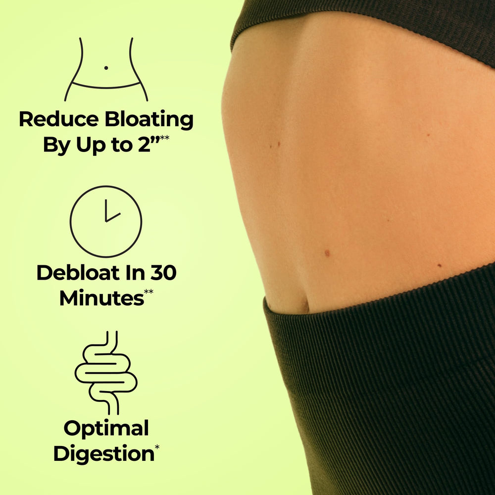 HUM Flatter Me with ginger and peppermint image suggests natural support after eating.