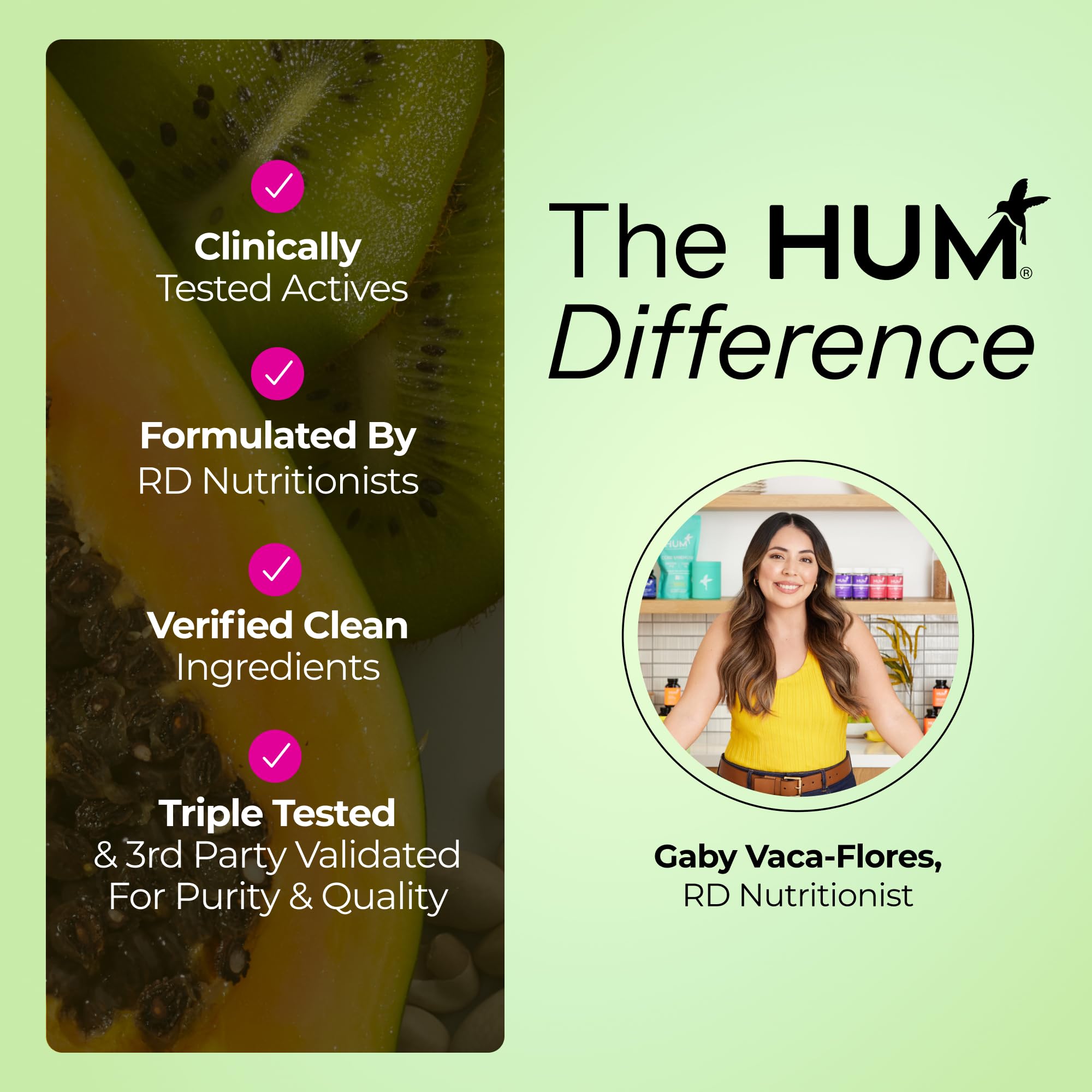 On shelf display of HUM Gut Instinct probiotic bottle