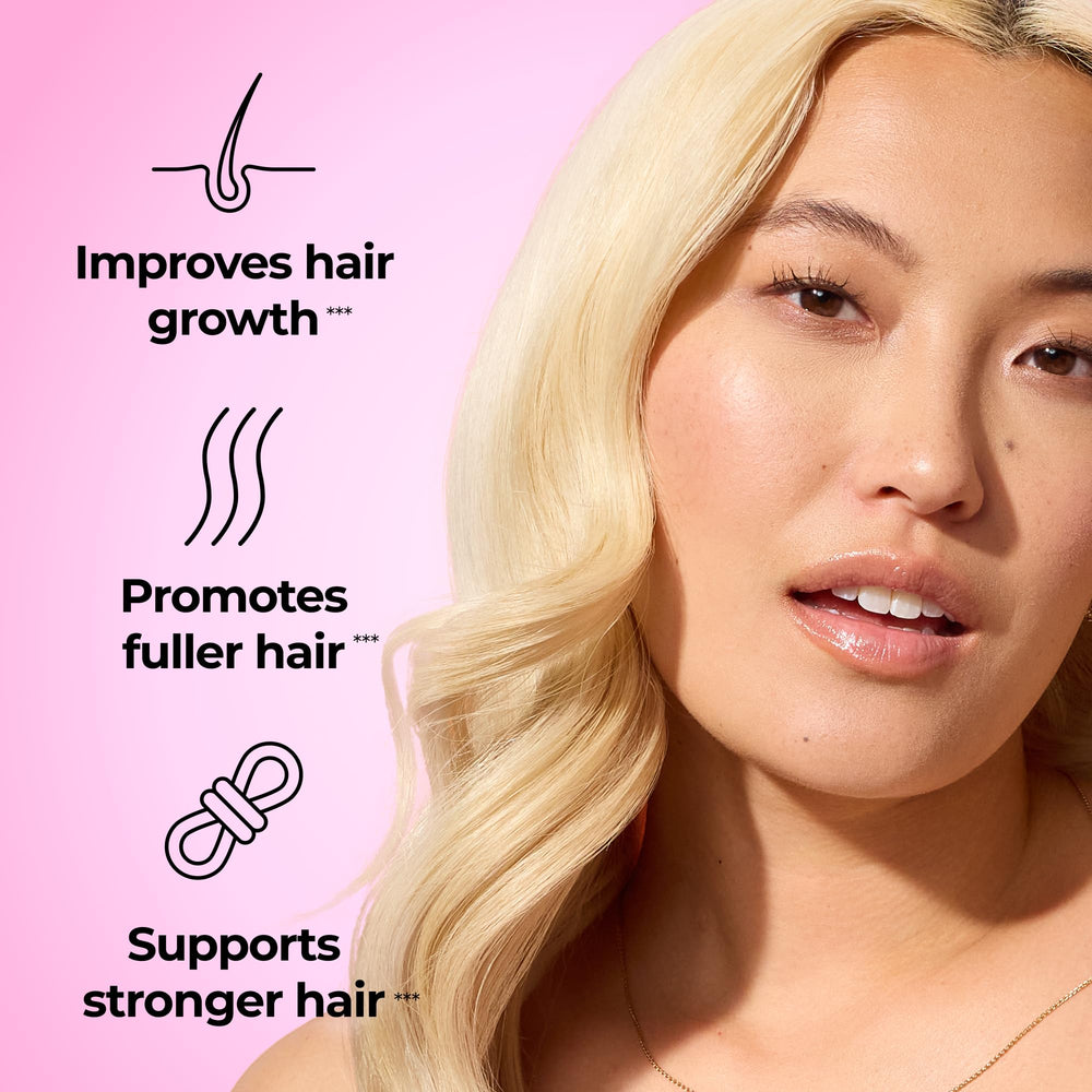 Hum Hair Strong vegan capsules closeup for hair health
