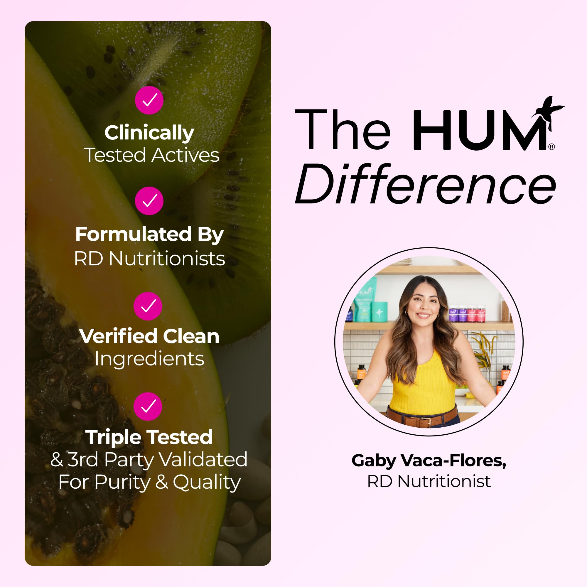 Hum Hair Strong vegan capsules emphasizing plant-based nourishment