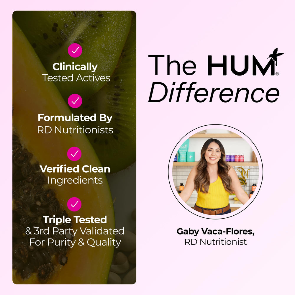 Hum Hair Strong vegan capsules emphasizing plant-based nourishment