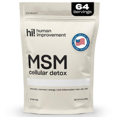 Human Improvement Pure MSM Powder bottle for easy daily detox and joint support.