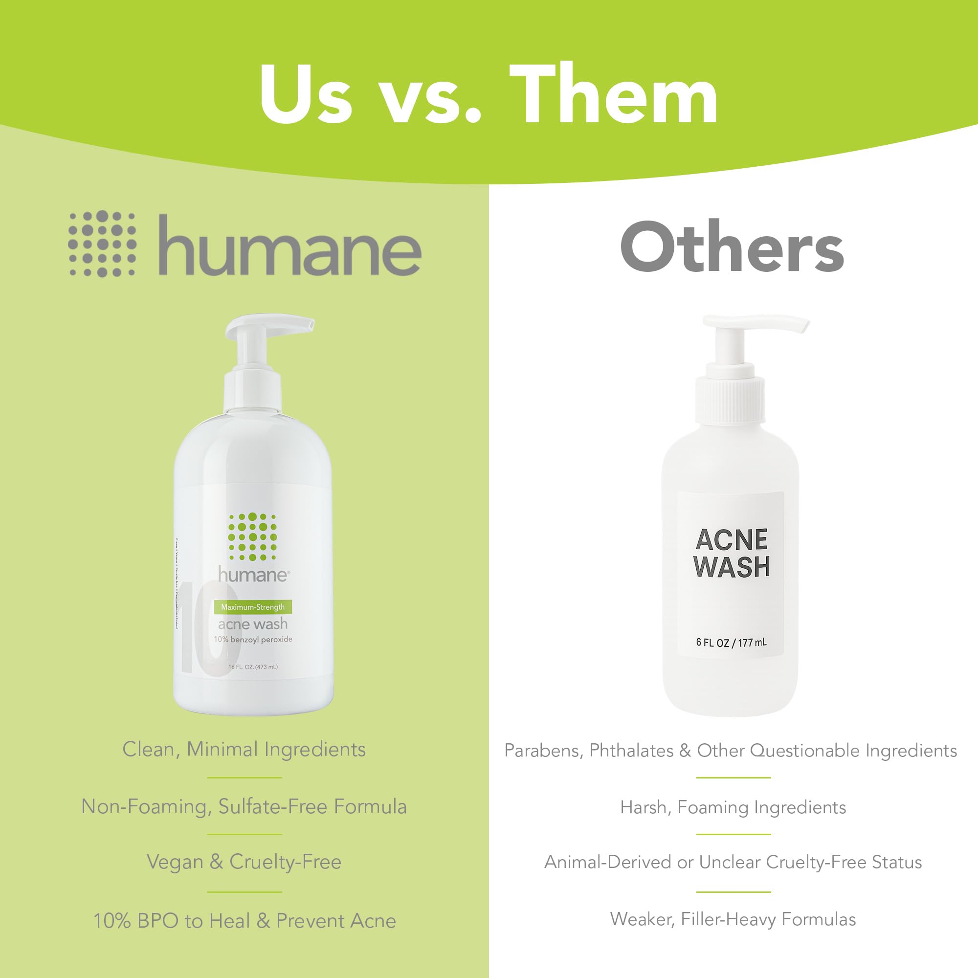 Front label of Humane 16 oz bottle with vegan, cruelty-free claims.