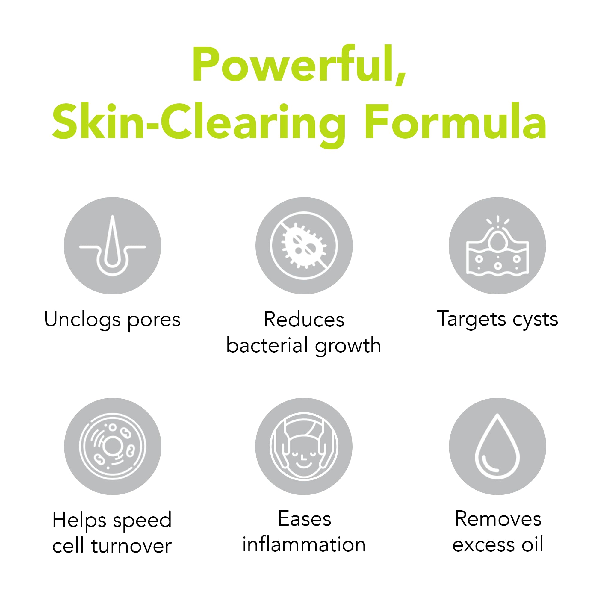 Pump close-up on Humane Acne Wash showing convenient dispensing for easy use.