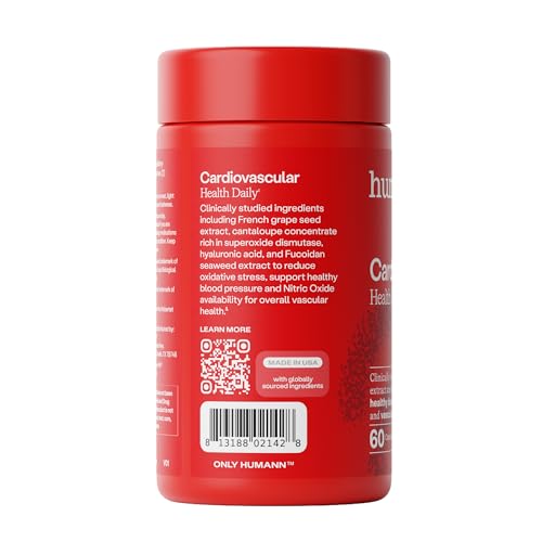 Humann Cardiovascular Health label close-up showing grape seed extract and hyaluronic acid