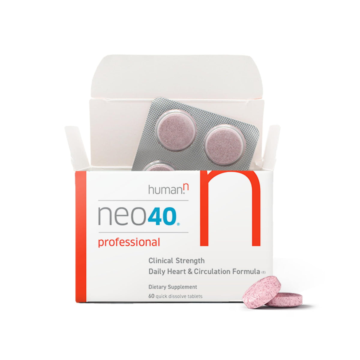Humann Neo40 Professional bottle with tablets, shown for daily heart and circulation support