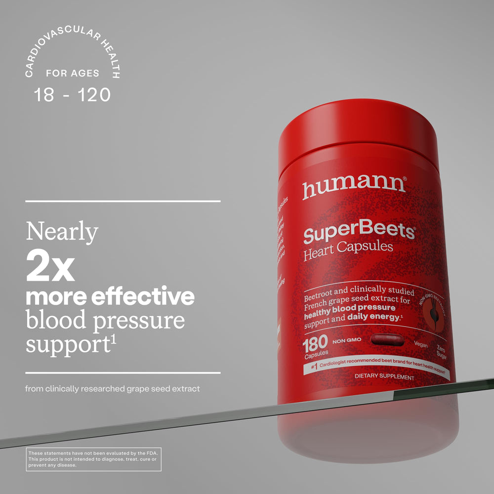 Humann SuperBeets nutrition label showcases nitrate-rich beet content.