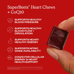 Chewing action shot for Humann SuperBeets Heart Chews daily support.