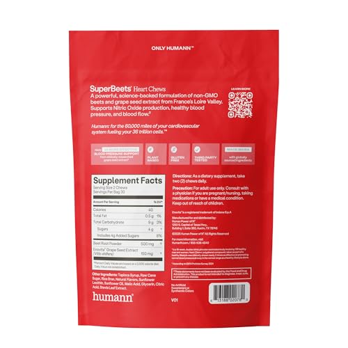 Humann SuperBeets packaging nutrition panel for ingredient transparency.