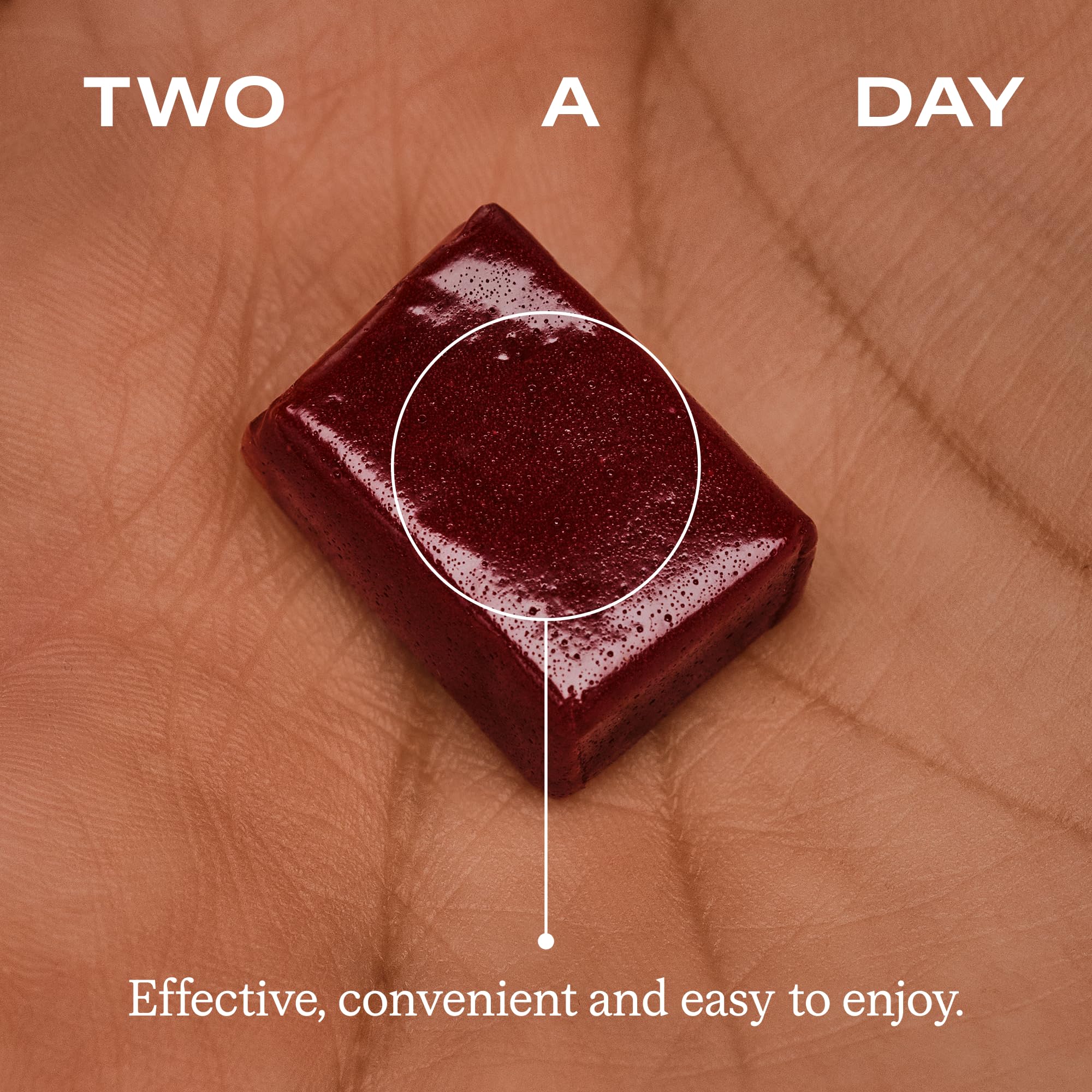 Humann SuperBeets soft chews close-up highlighting texture for daily use.