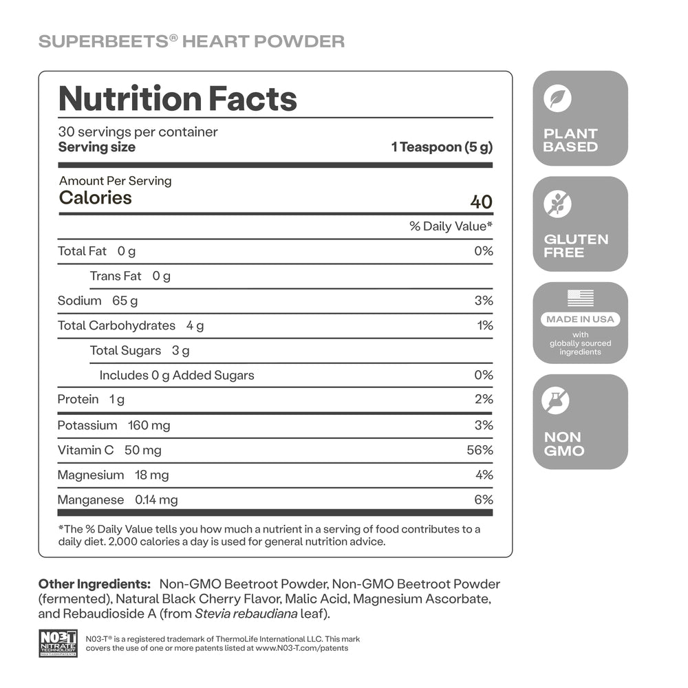 Humann SuperBeets serving scoop shows recommended serving size clearly