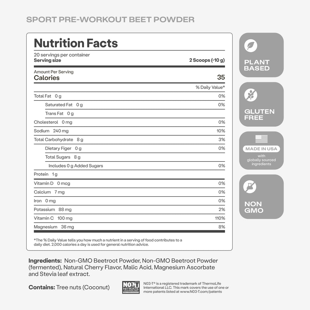 Humann SuperBeets Sport powder-dose depicting wild cherry flavor