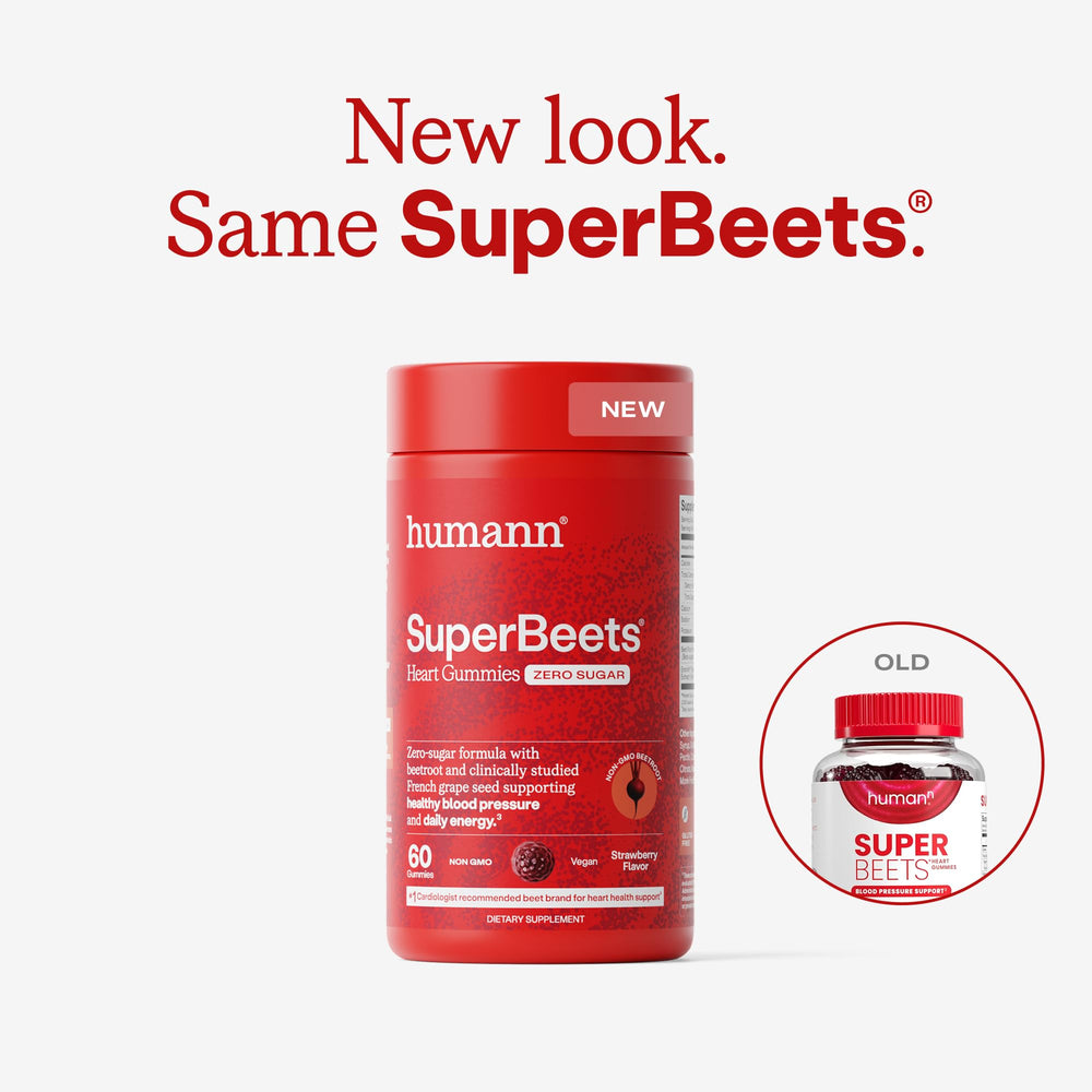 Humann SuperBeets strawberry gummy close-up highlights flavor