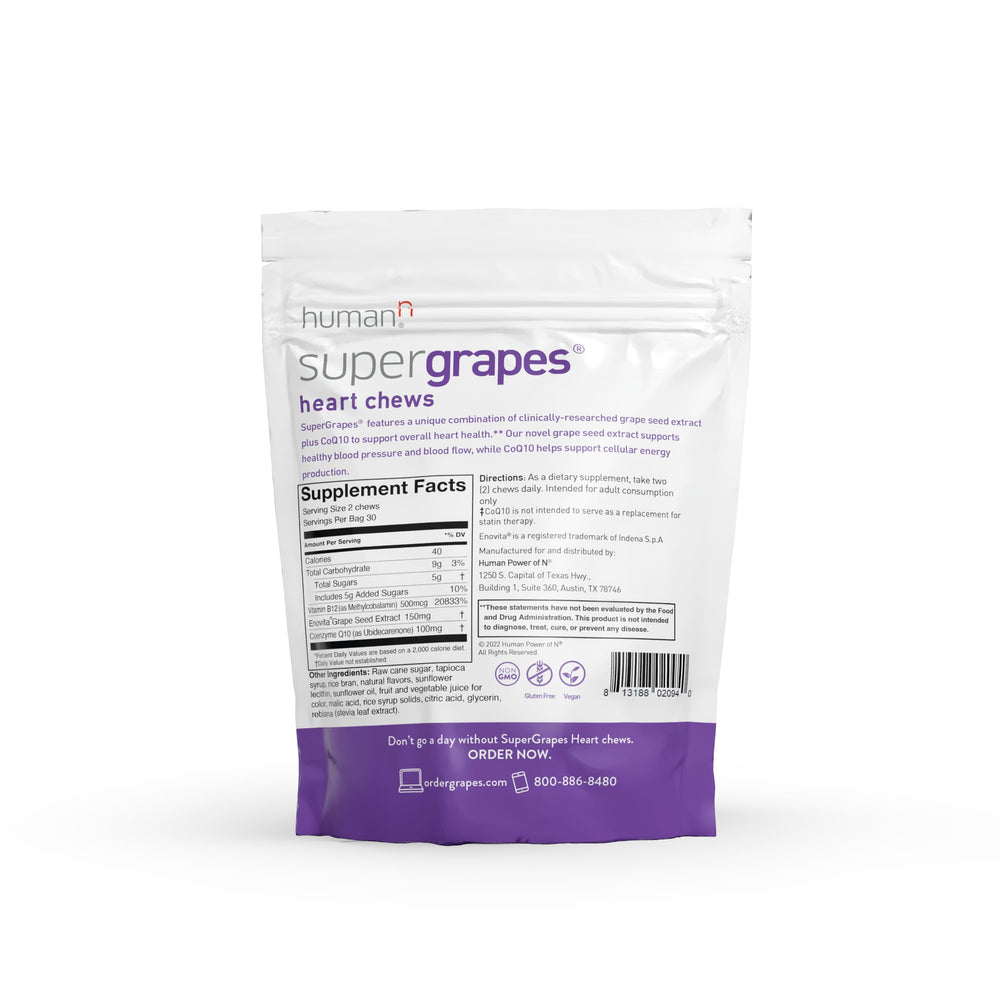 Humann SuperGrapes Chews travel zip pouch for on-the-go
