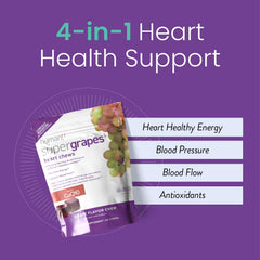 Humann SuperGrapes Chews two chews in hand for easy daily routine