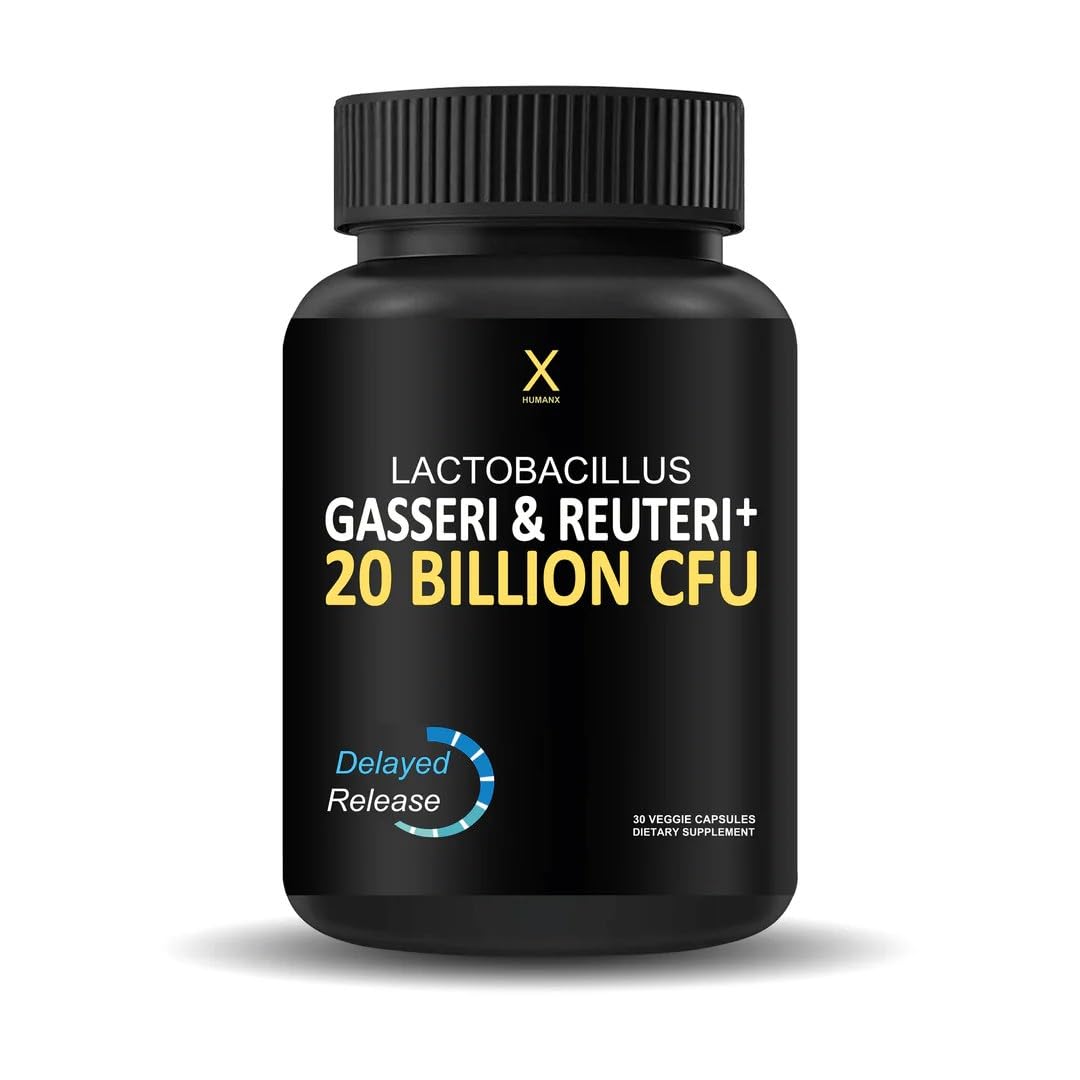 HUMANX Lactobacillus Gasseri & Reuteri capsules for daily digestive support.