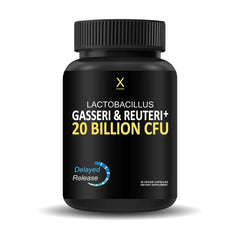 HUMANX Lactobacillus Gasseri & Reuteri capsules for daily digestive support.