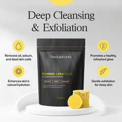 Textured side of Humanroots pad for gentle buffing and impurity removal.