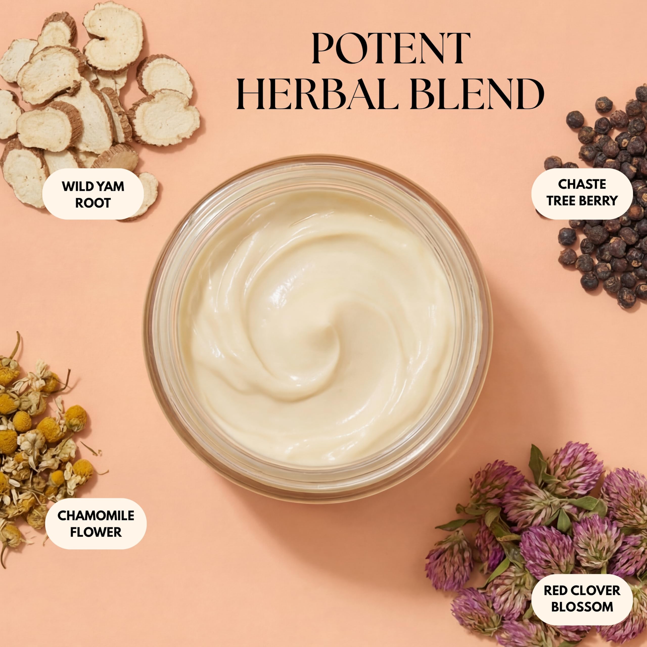 Humanroots Wild Yam Cream features chaste tree berry and red clover infusion