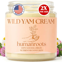 Humanroots Wild Yam Cream jar closeup for balance