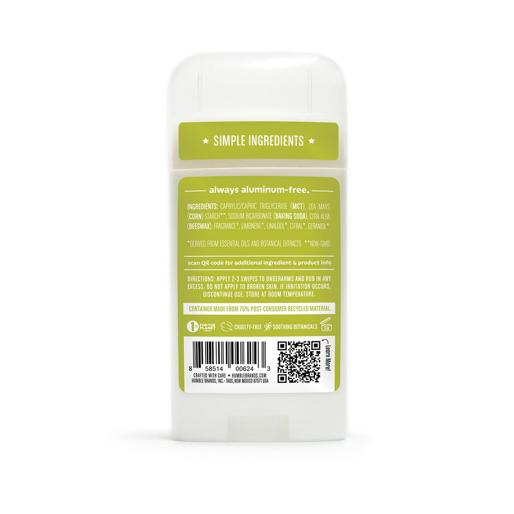 HUMBLE deodorant application close-up showing smooth glide.