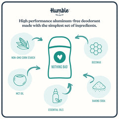 Spring Awakening label on Humble deodorant signals a refreshing, subtle daily fragrance.
