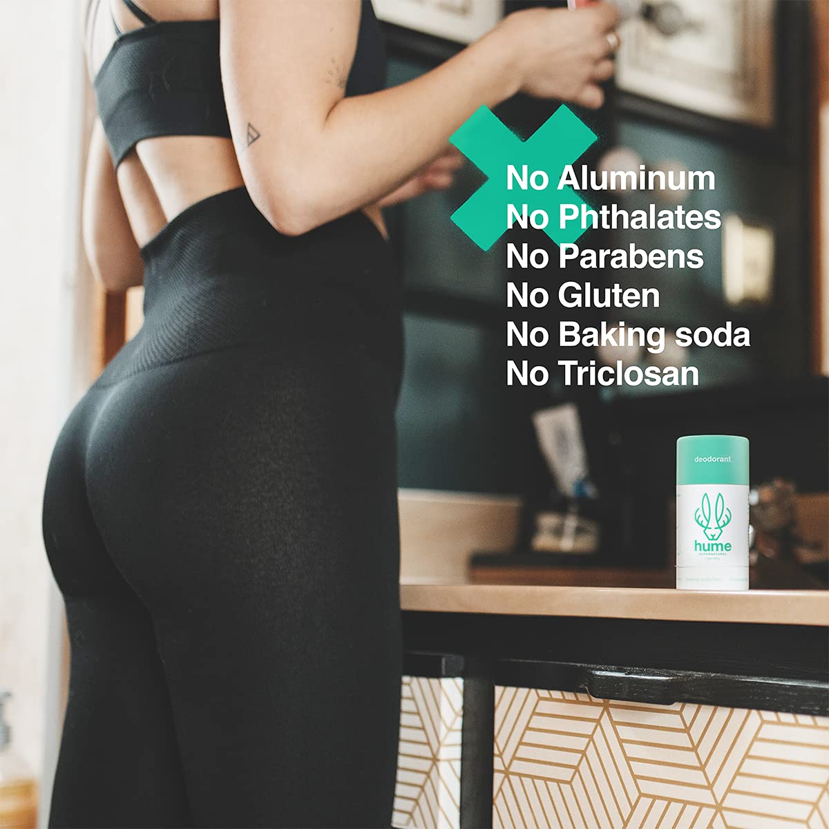 Hume Supernatural fast-drying formula prevents damp shirt marks.