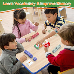 Humerry Word Spelling Game colorful block sets boost memory and recognition.