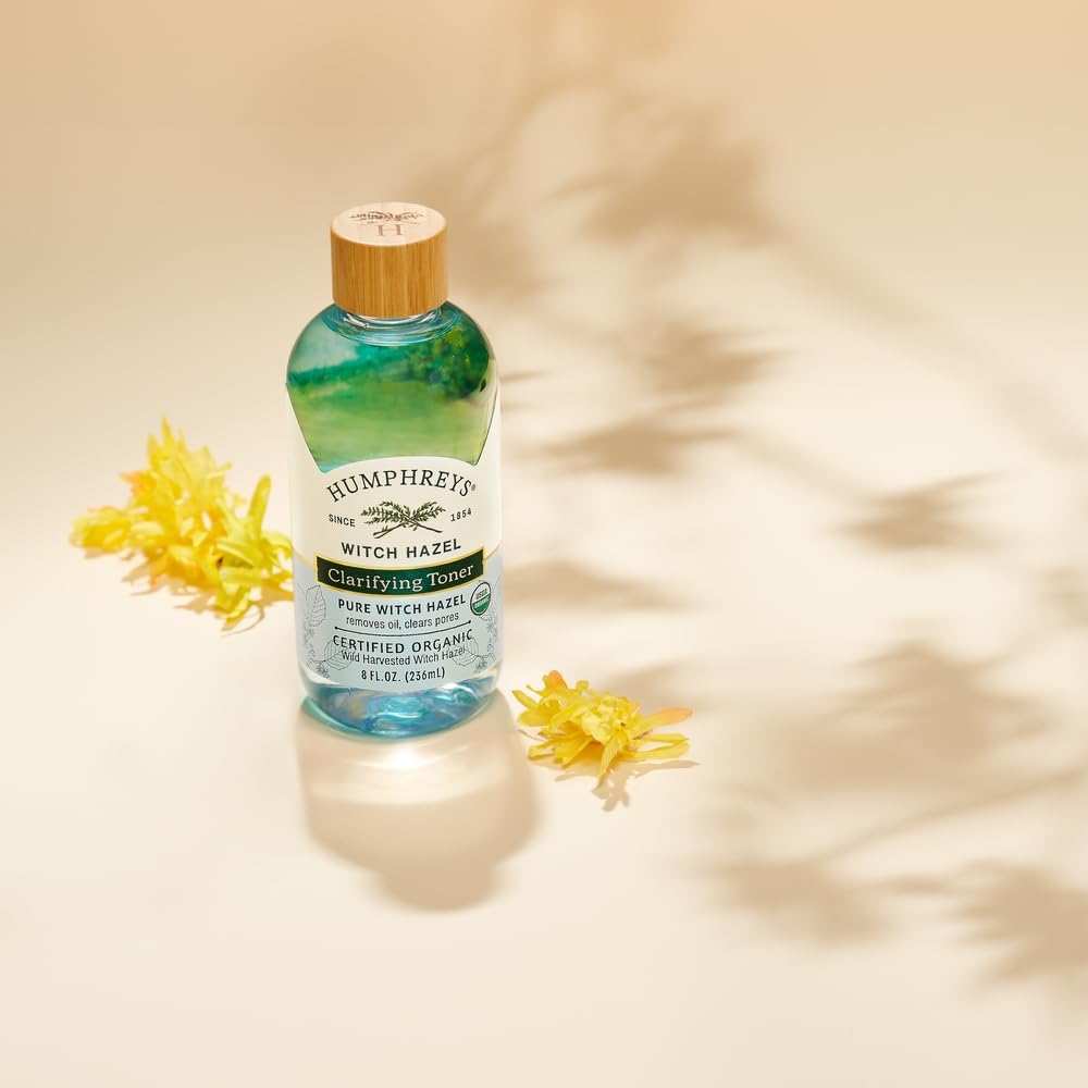 Humphreys clarifying toner application on skin for balanced tone