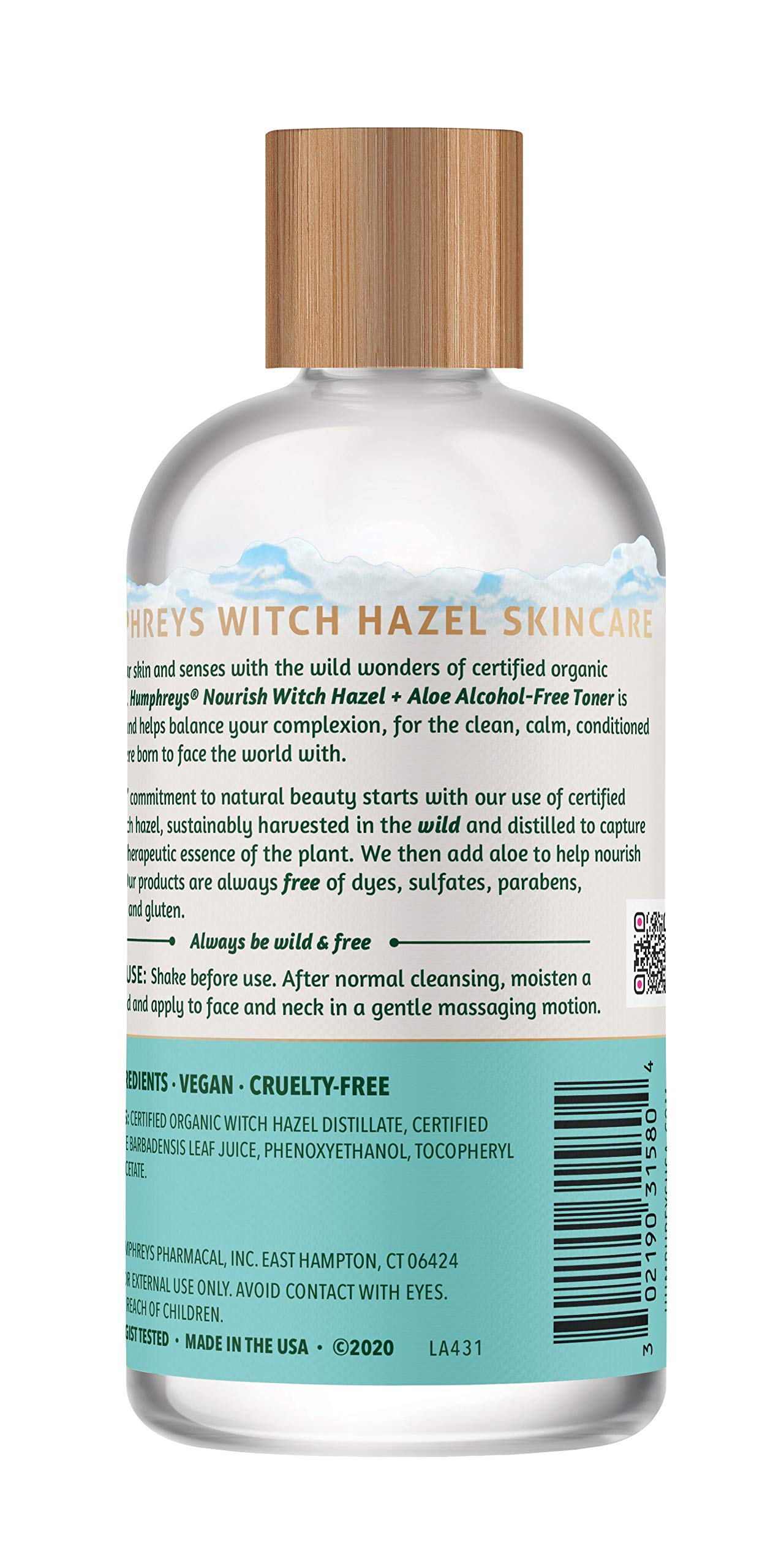 Humphreys toner applied with cotton pad for gentle cleansing and refresh