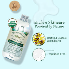 Cotton pad applying Humphreys toner for gentle cleansing