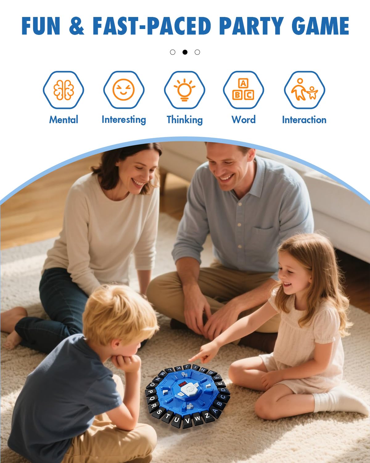 Humzo Word Game digital wheel used for word battles.