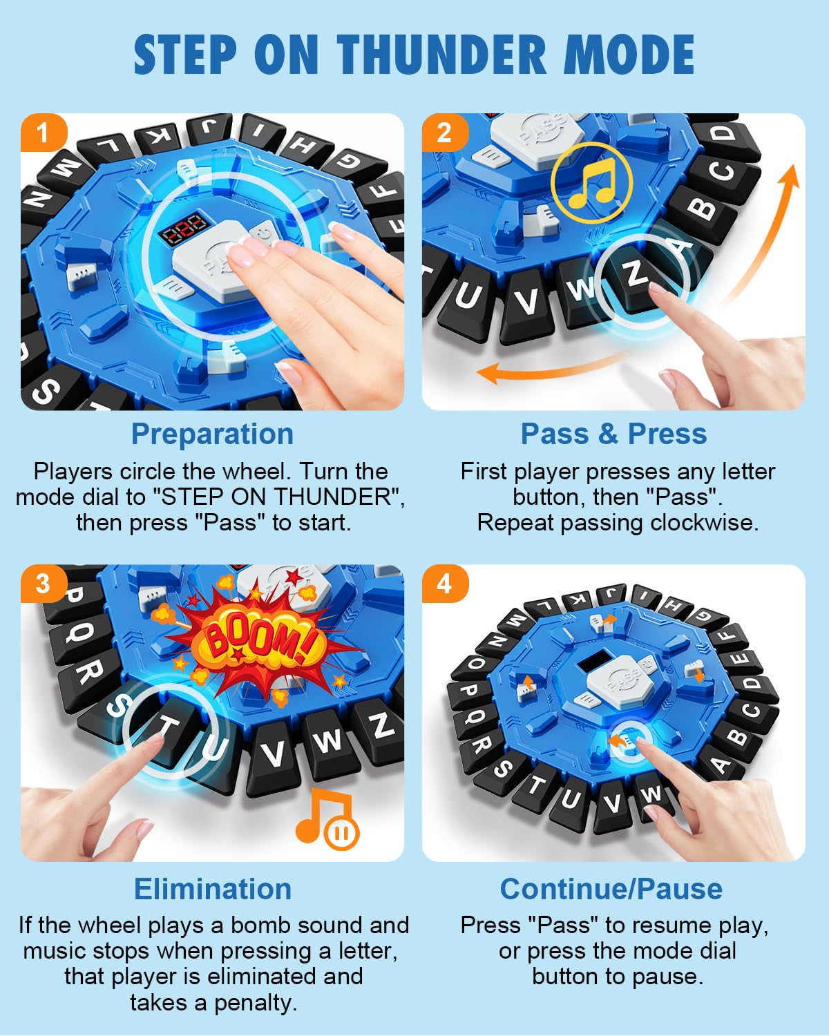 Humzo Word Game Step On Thunder Mode with high-energy eliminations.