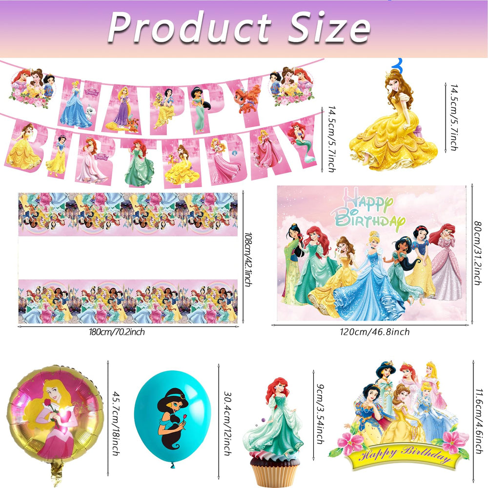 Hupalun Disney Princess balloons providing colorful, kid-friendly party decor