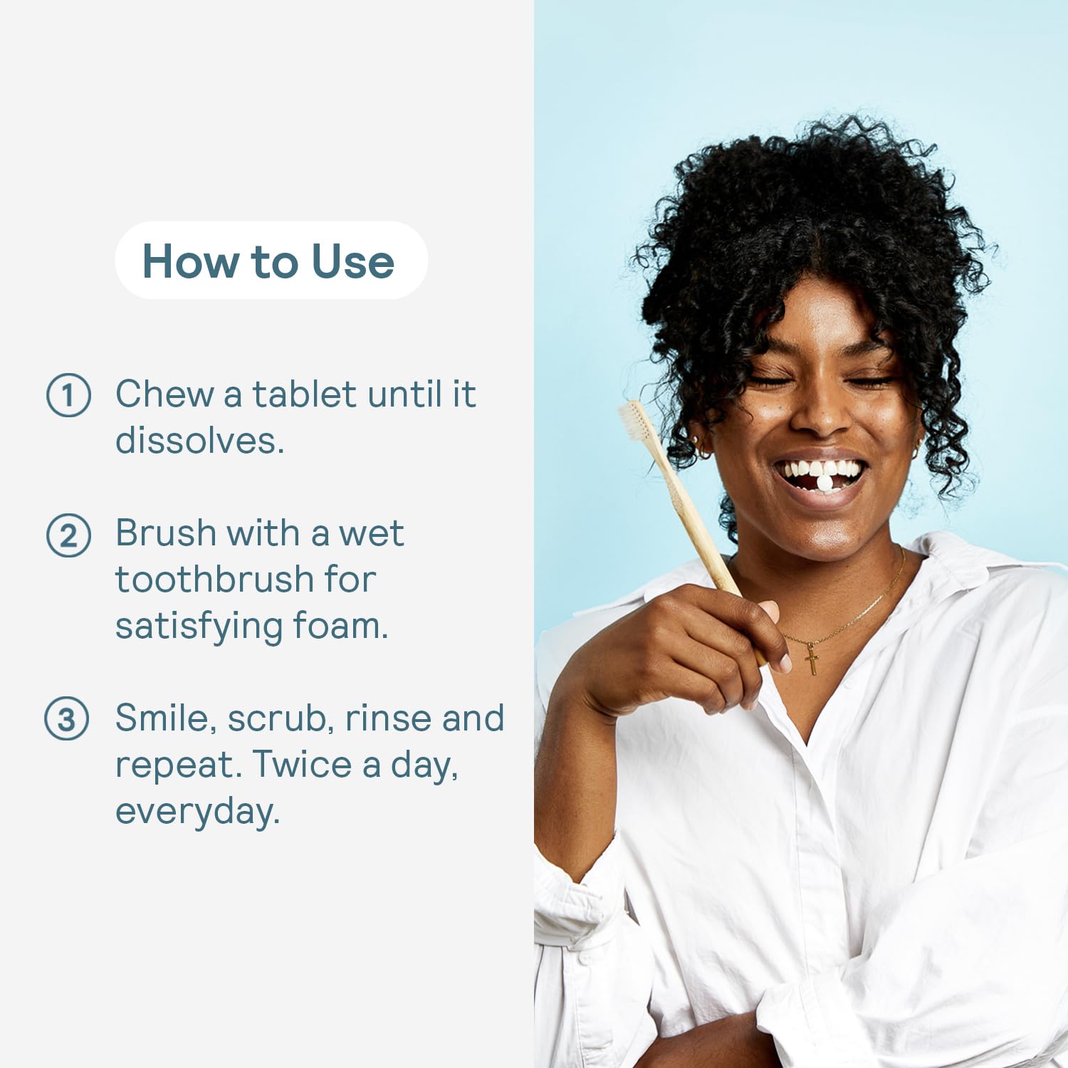 HUPPY tablets emphasize taste-free foaming technology for a smooth feel