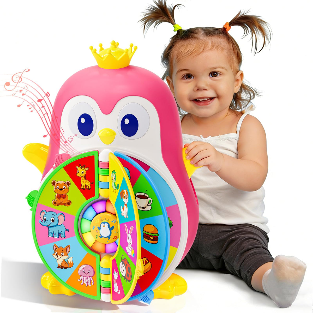 Hurdaos penguin learning toy arm pull invites exploration and early vocabulary