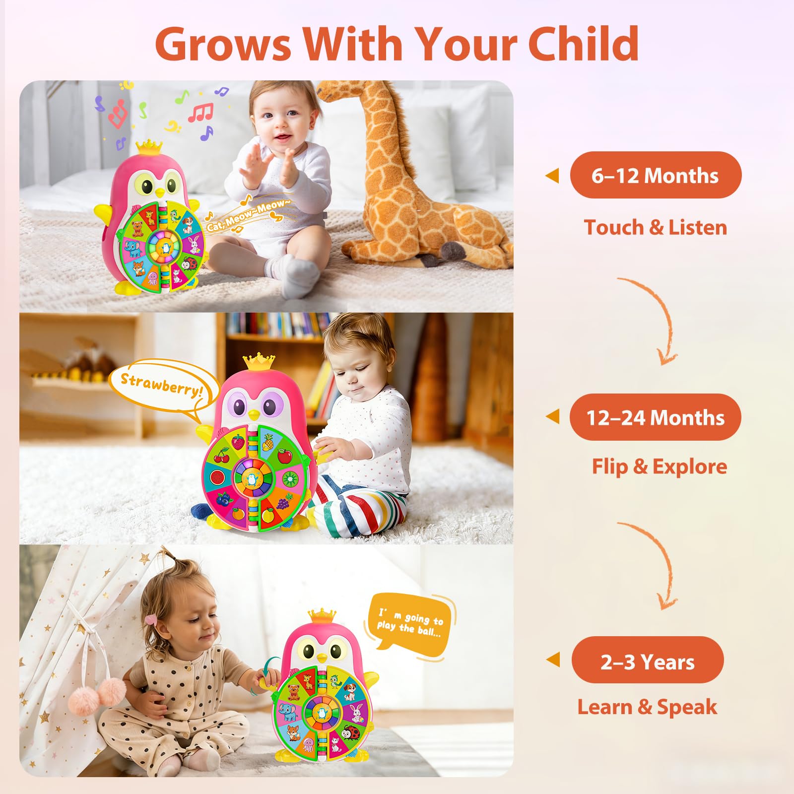 Hurdaos penguin sounds and spoken words support listening and word recognition