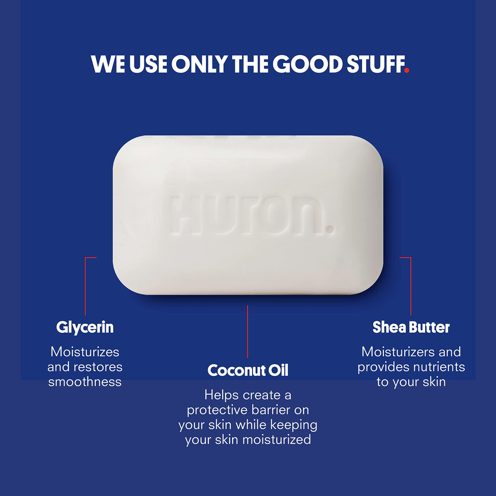 Huron bar soap uses glycerin for moisturized cleansing