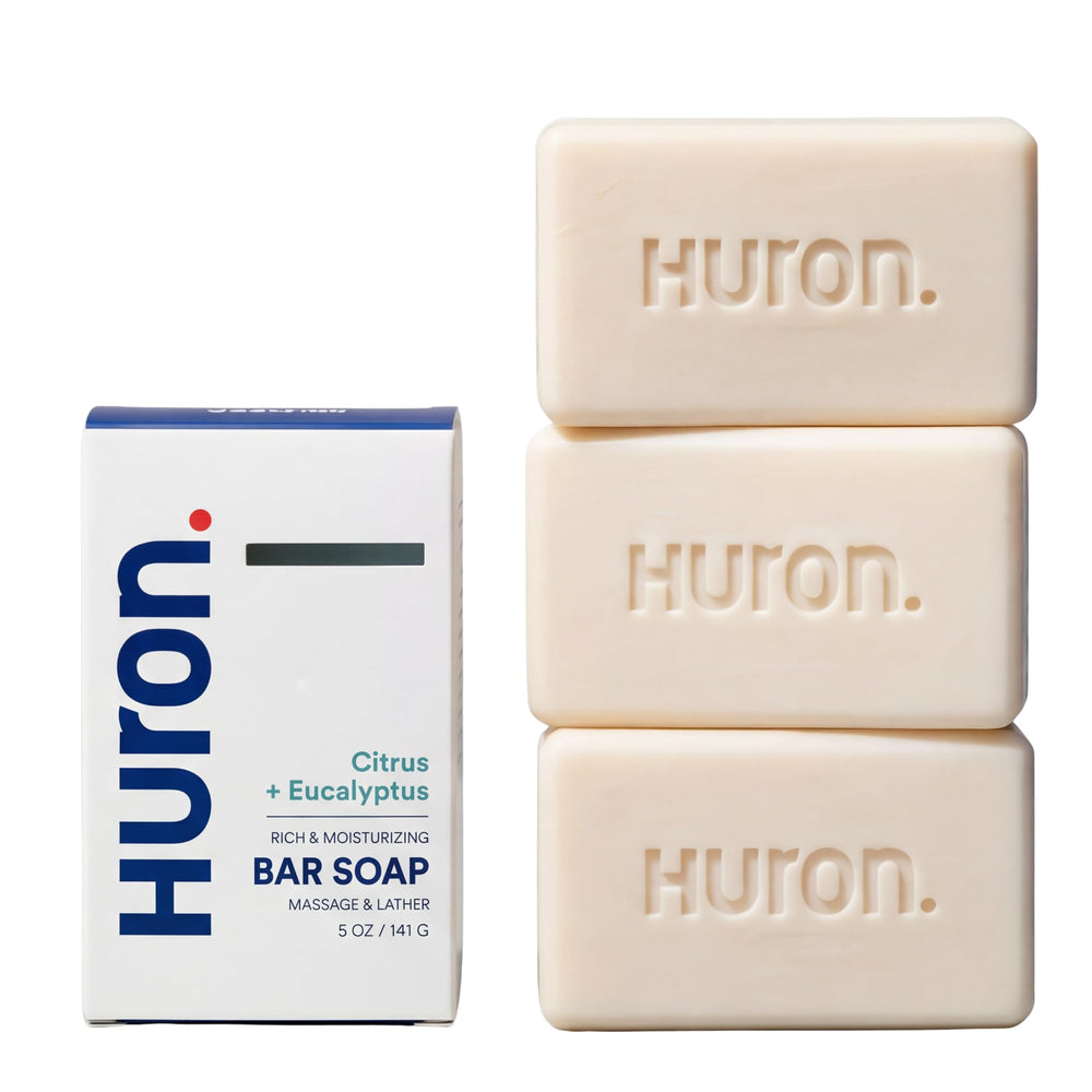 Huron bar soap pack of 3 for everyday cleansing with hydrating formula