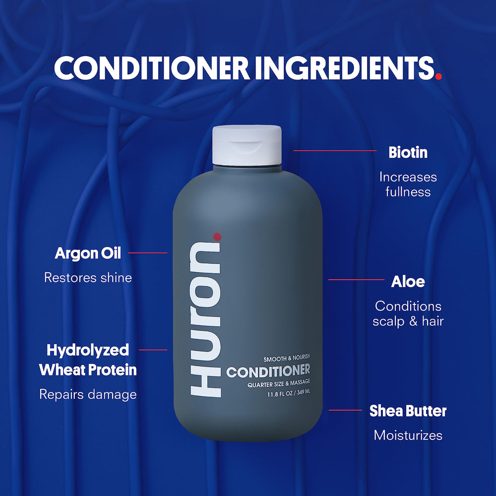Huron Hair Duo biotin-wheat-protein components support strength and elasticity