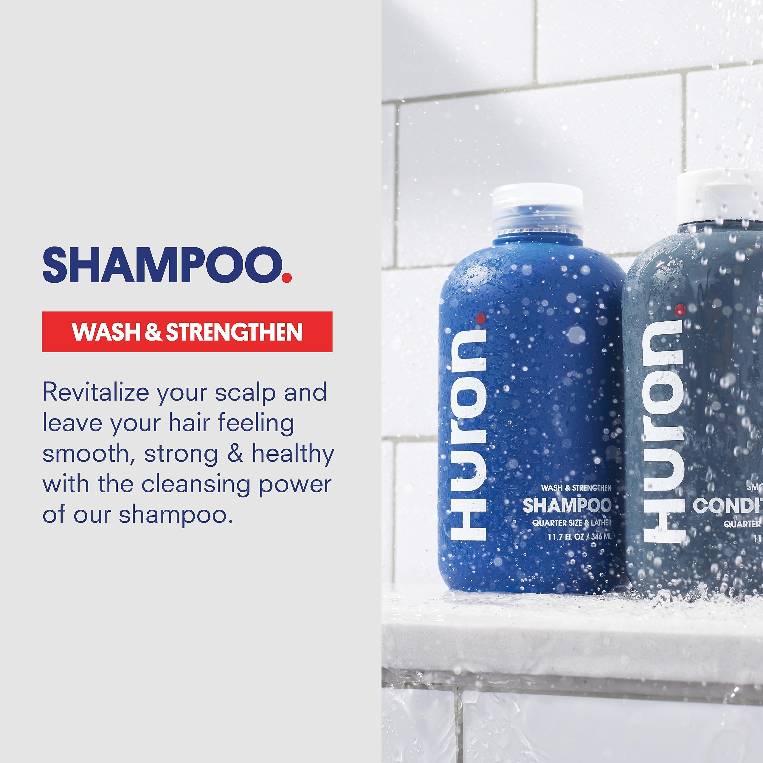 Huron Hair Duo shampoo lather demonstrates clean scalp preparation for styling ease