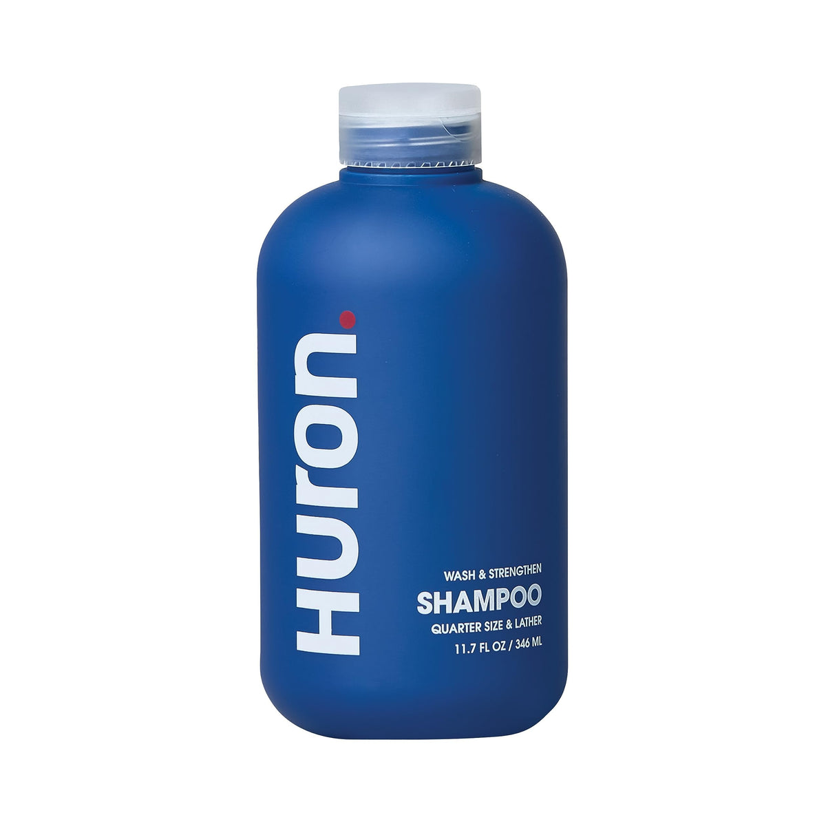Huron Men's Shampoo citrus-juniper bottle highlights refreshing scent and daily cleanse.