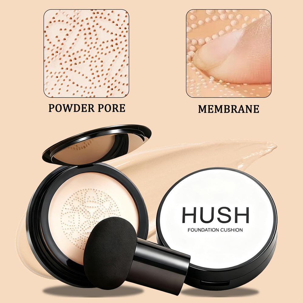 Lightweight cushion providing buildable coverage without heaviness or creasing