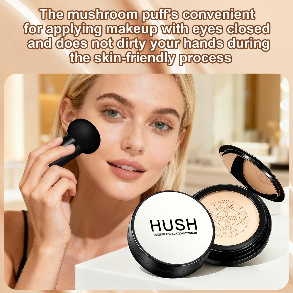Hush Makeup Foundation Natural Glow hydration sheen on skin during wear.