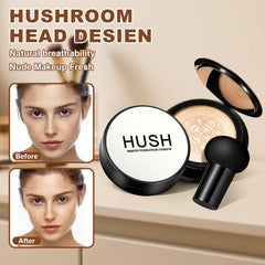 Hush Makeup Foundation Natural Glow texture closeup highlights creamy, blendable coverage.