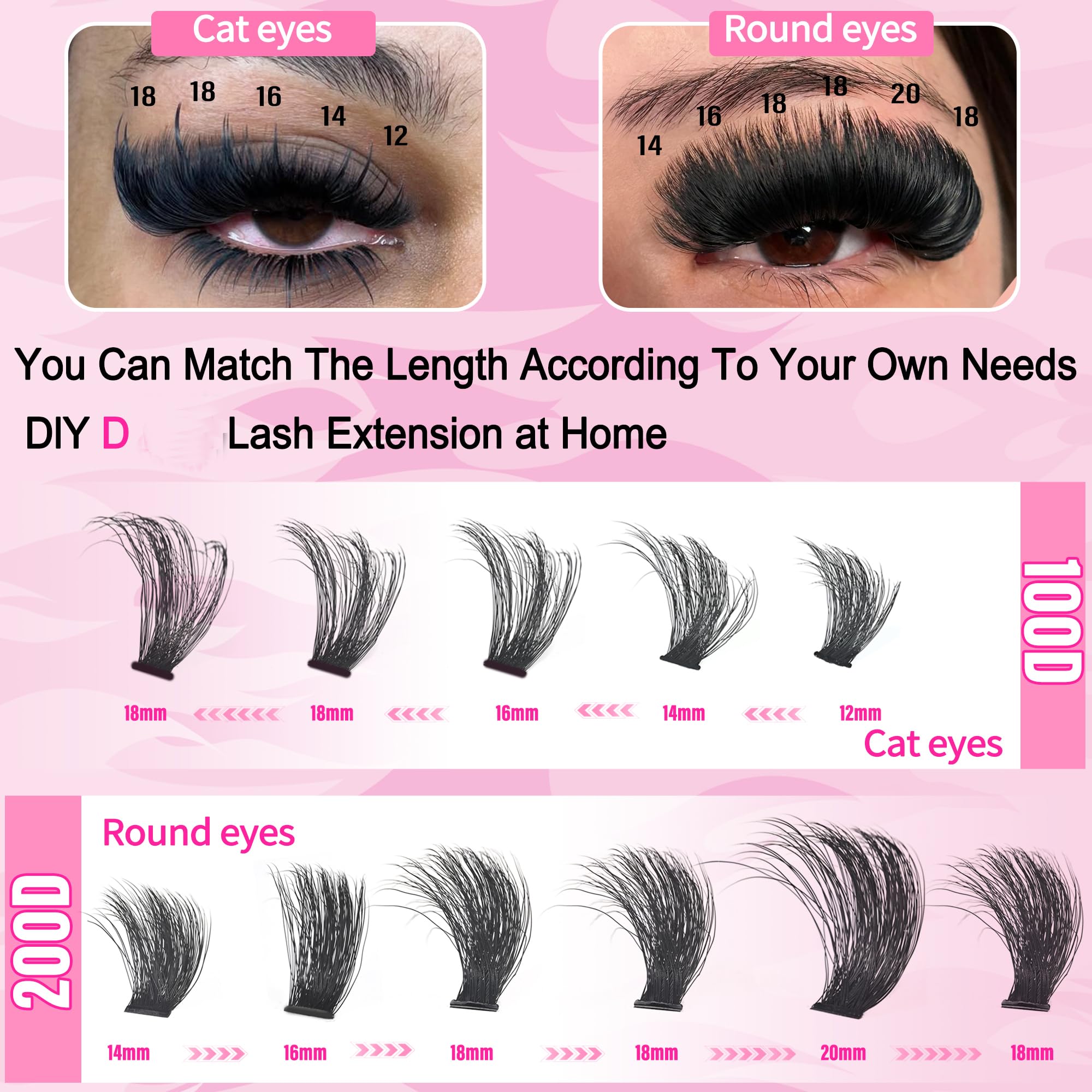 Hushlibaby lash clusters 14mm wispy ideal for daytime enhancement