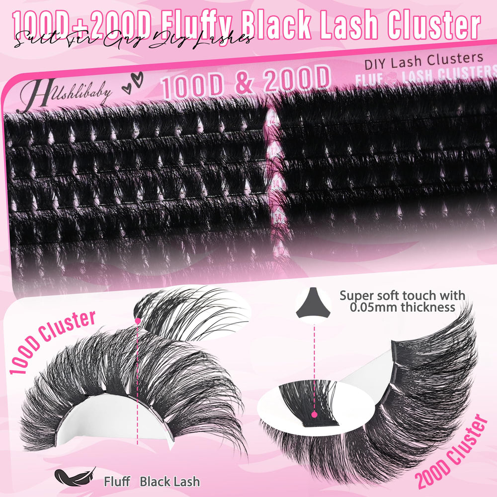 Hushlibaby lash clusters 16mm wispy adds fuller eyes with light wear