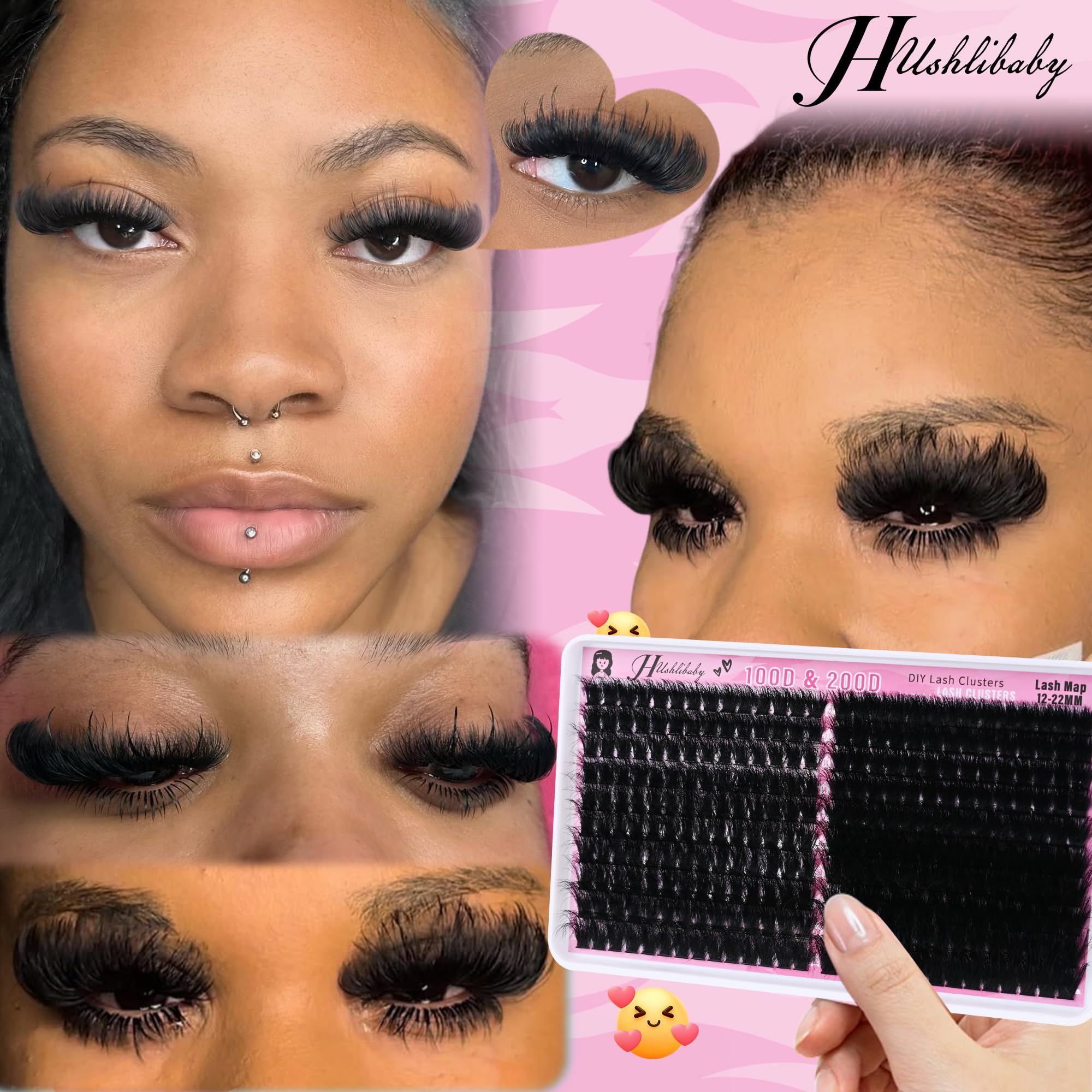 Hushlibaby lash clusters 20mm wispy high-volume look and lift